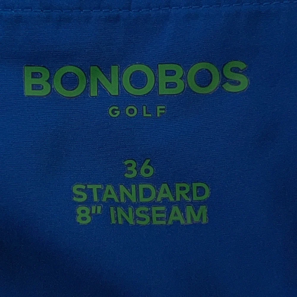 Bonobos Mens 36 Blue Standard 8 Inch Inseam Performance Golf Shorts